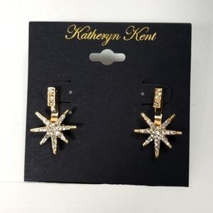 KATHERYN KENT Gold Tone - 2 in 1 Stud Earrings Sparkling Star Ear Jacket - Women